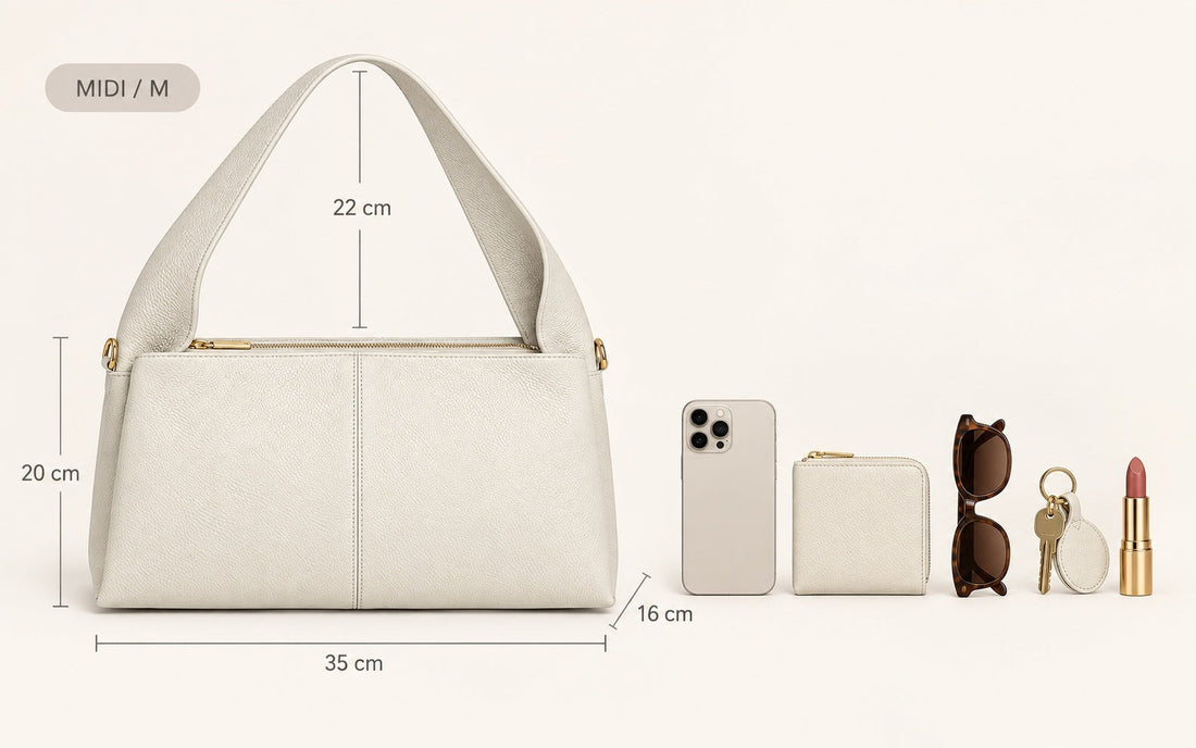 Misariva Verona Midi: 35 × 20 × 16 cm and the objects it fits