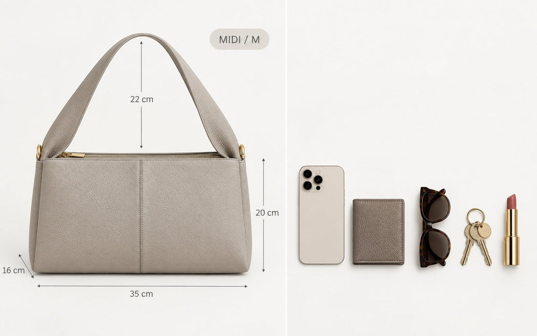 Misariva Verona Midi: 35 × 20 × 16 cm and the objects it fits