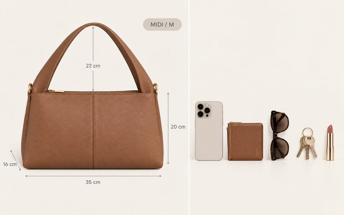 Misariva Verona Midi: 35 × 20 × 16 cm and the objects it fits