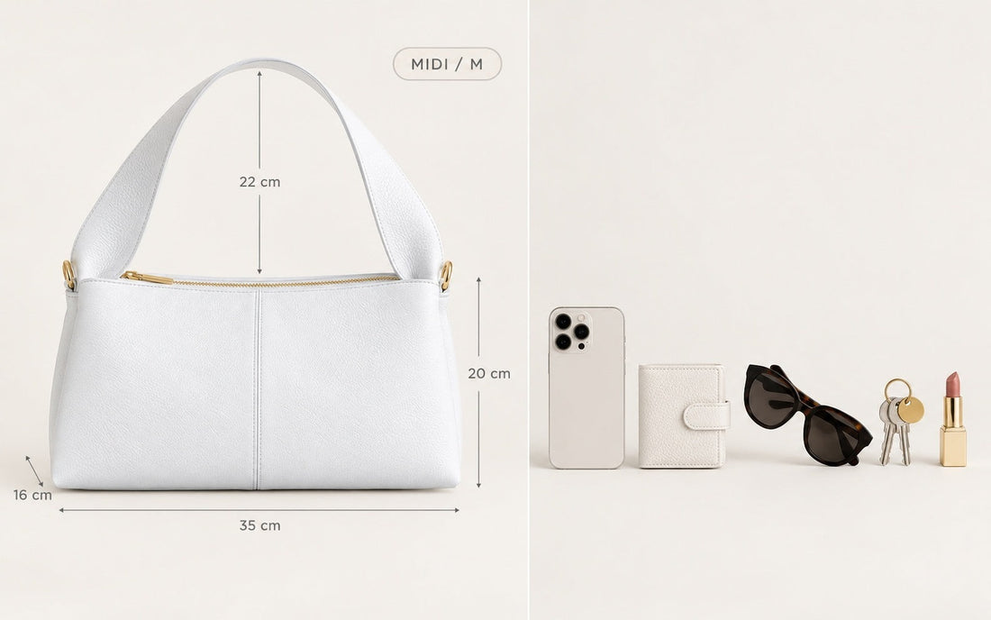 Misariva Verona Midi: 35 × 20 × 16 cm and the objects it fits