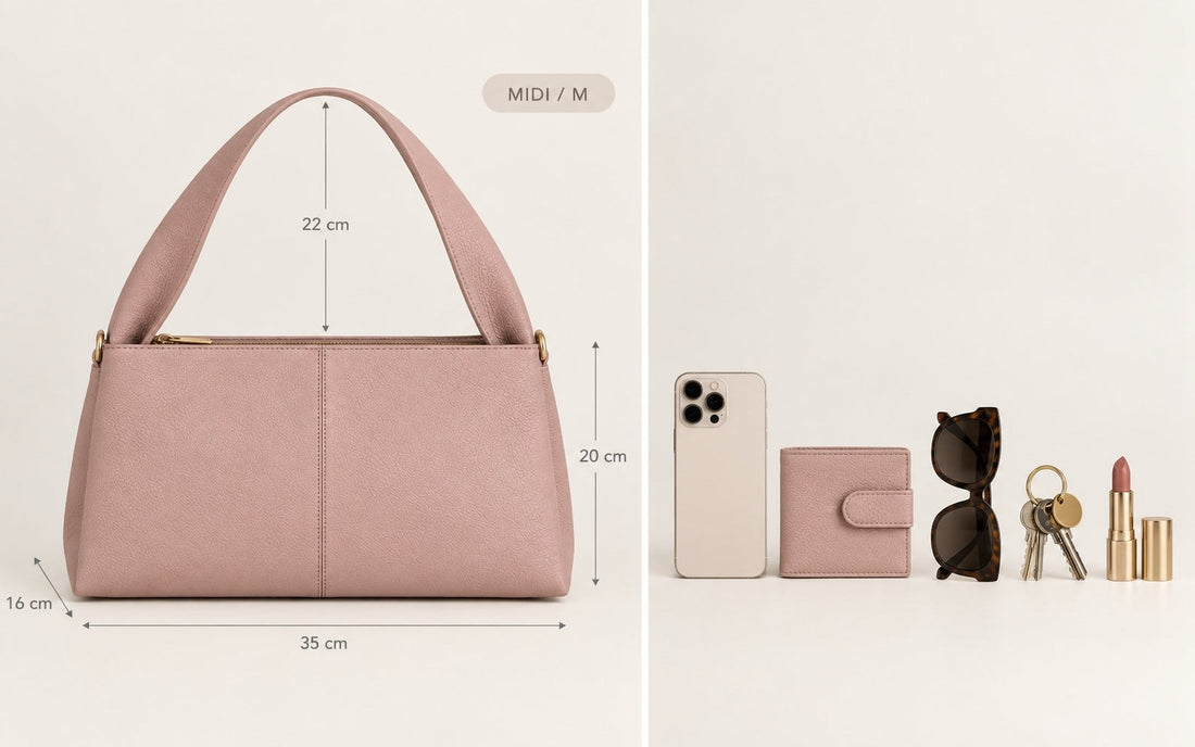 Misariva Verona Midi: 35 × 20 × 16 cm and the objects it fits